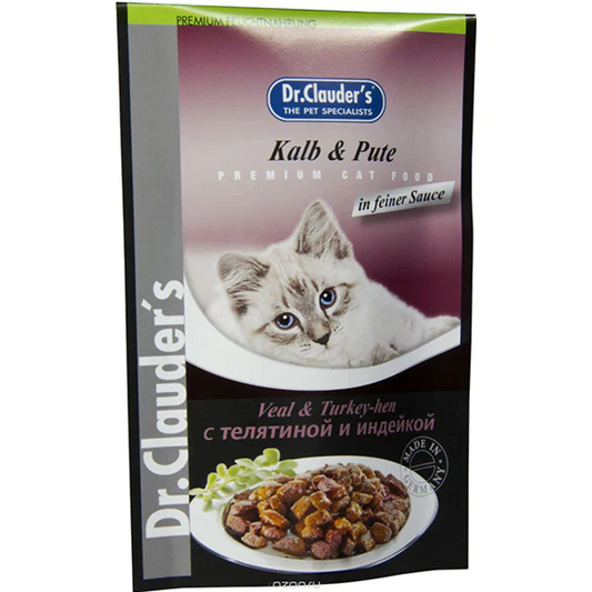 DR.CLAUDERS CAT FOOD BEEF & TURKEY 100 GM