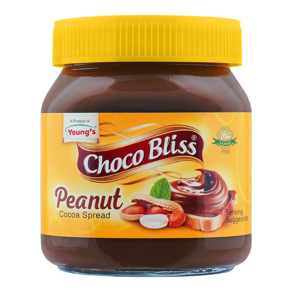 YOUNGS CHOCO BLISS PEANUT COCOA SPREAD GLASS JAR 350GM