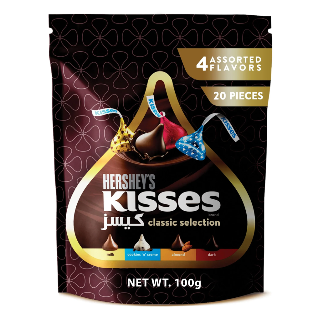 HERSHEYS KISSES CHOCOLATE CLASSIC SELECTION 4 FLAVOR 100 GM