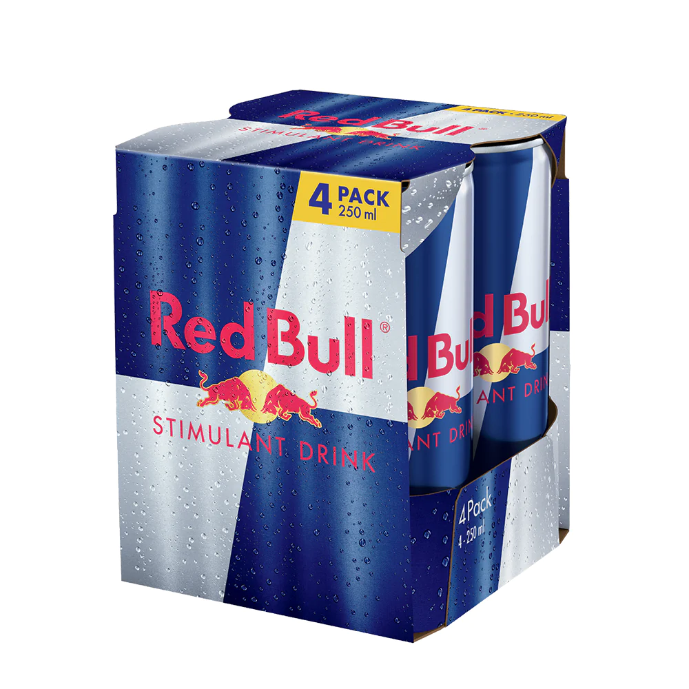 RED BULL STIMULANT ENERGY DRINK PSL 4 PACK 250ML