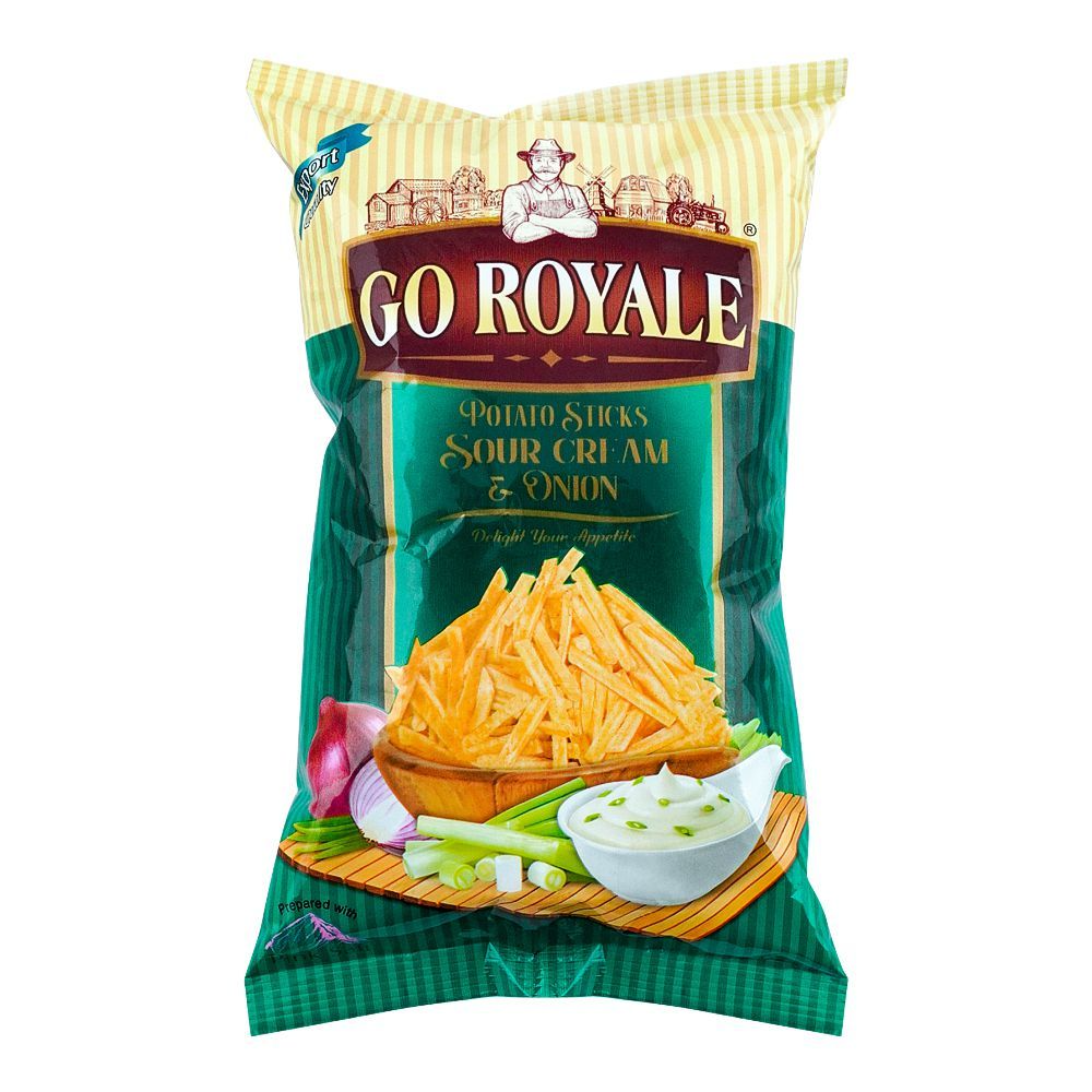 GO ROYALE POTATO STICKS SOUR CREAM & ONION 110GM