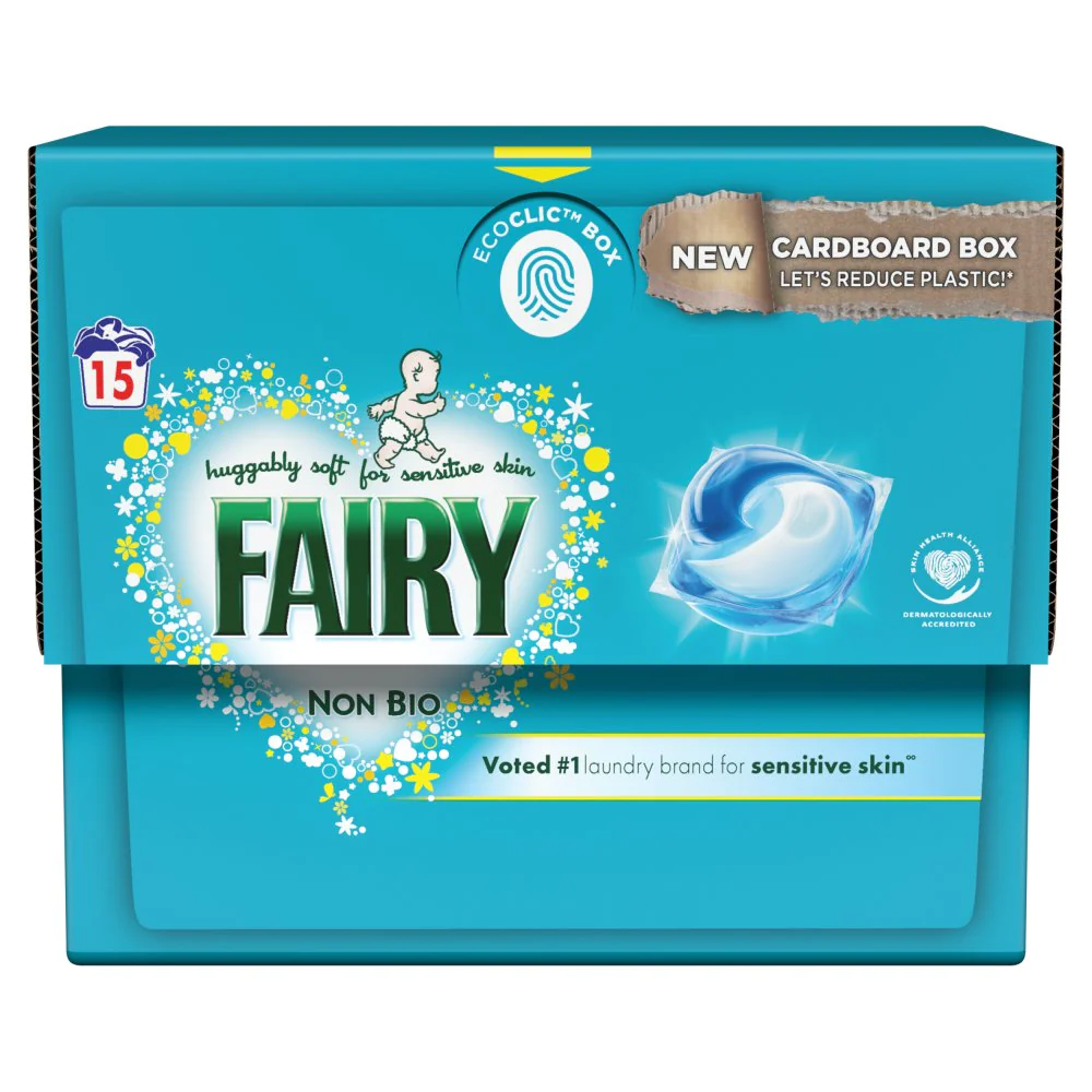 FAIRY WASHING PODS NON BIO 12 WASH SENSITIVE SKIN 289.2 GM