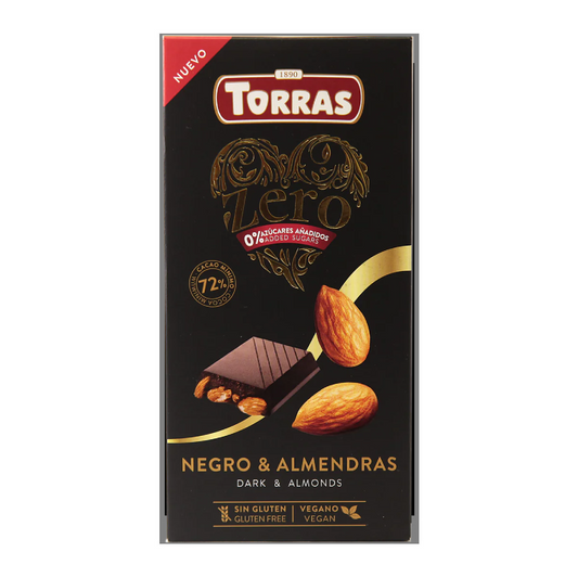 TORRAS ZERO DARK & ALMONDS CHOCOLATE BAR 150GM