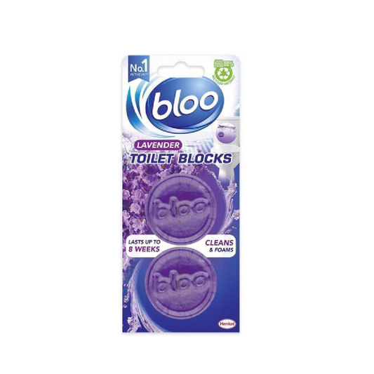 BLOO TOILET AIR FRESHNER LEVENDER CLEANS & FOAMS 2X38 GM