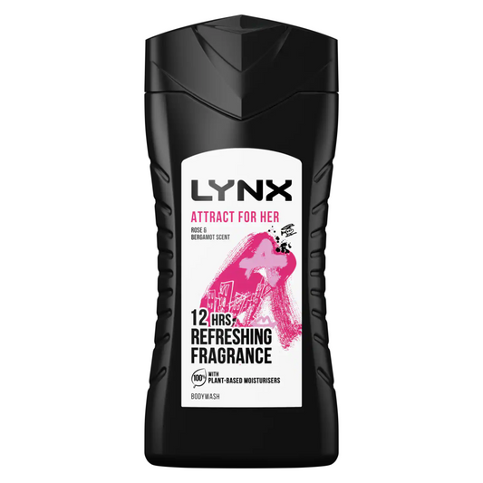 LYNX SHOWER GEL ROSE & BERGAMOT ATTRACT FOR HER 225 ML