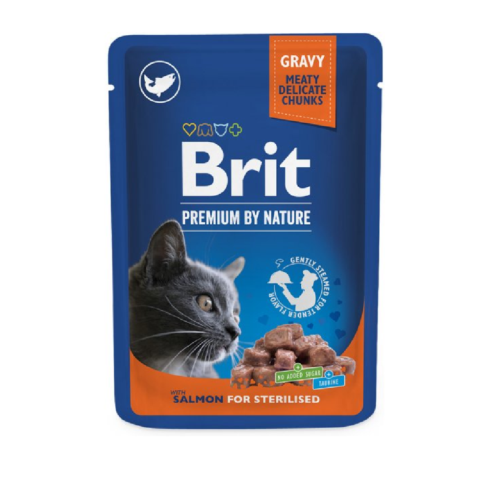 BRIT PREMIUM CAT FOOD SALMON FOR STERILISED 100 GM