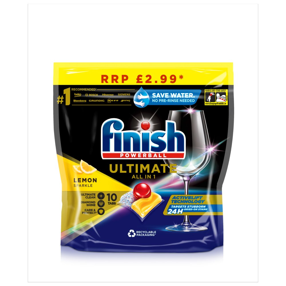 FINISH CLEANER POWERBALL ULTIMATE LEMON SPARKLE 10 TABS 129