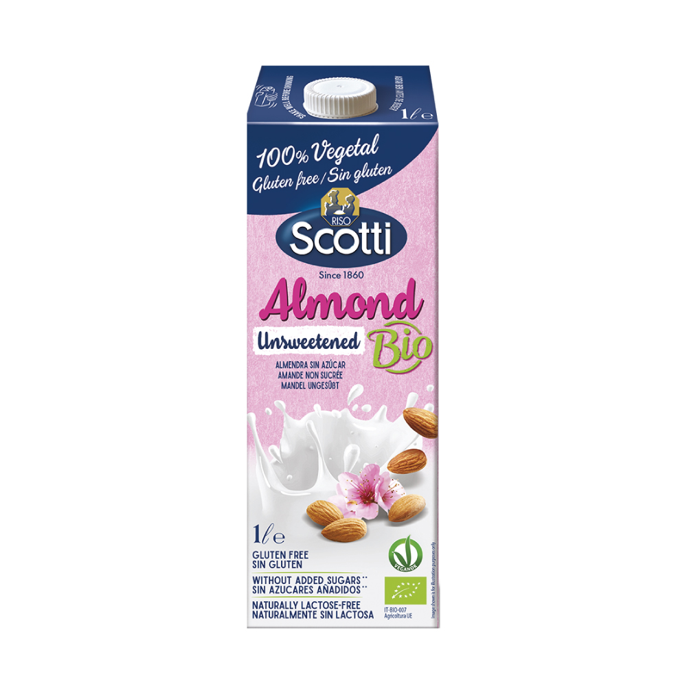 SCOTTI LIQUID MILK ALMOND BIO UNSWEETENED 1 LTR