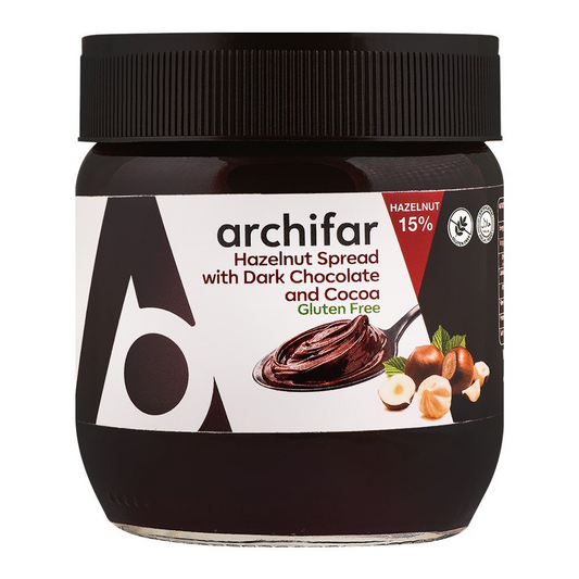 ARCHIFAR HAZELNUT SPREAD DARK CHOCOLATE AND COCOA 15% 400 GM