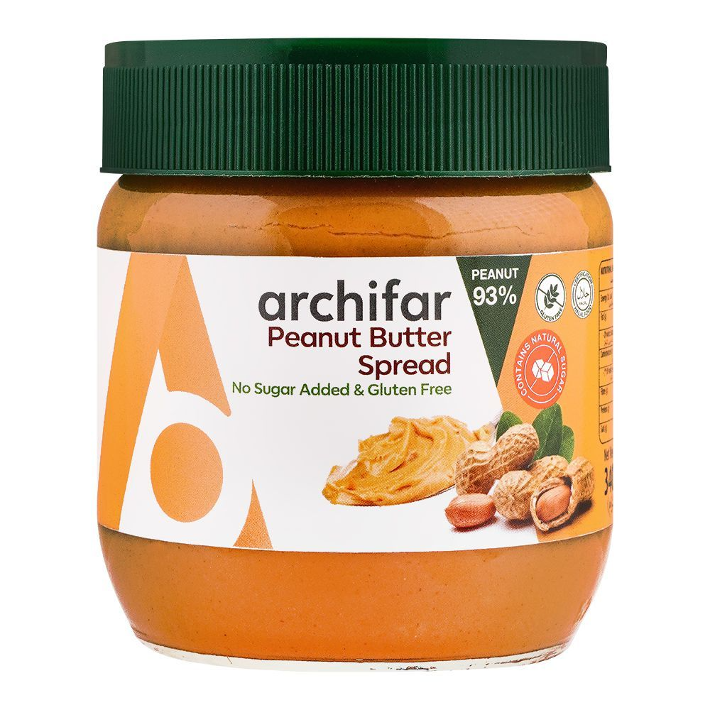 ARCHIFAR PEANUT BUTTER 93% NO SUGAR ADDED 340 GM