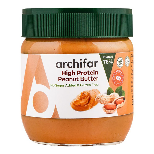 ARCHIFAR HIGH PROTEIN PEANUT BUTTER 76% NO SUGAR 360 GM