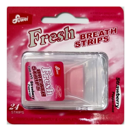 FUWEI FRESH BREATH STRIPS STRAWBERRY PEPPERMINT 24S