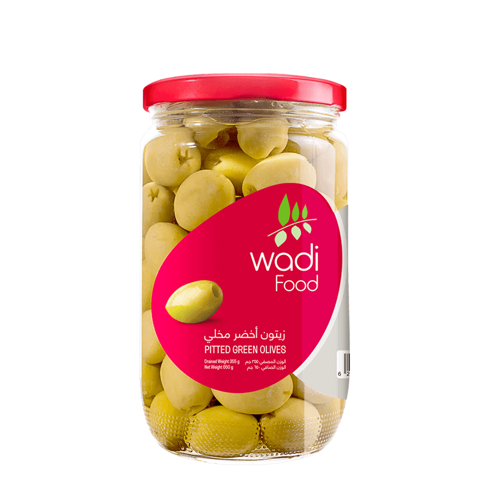 WADI FOOD OLIVES PITTED GREEN 240 GM