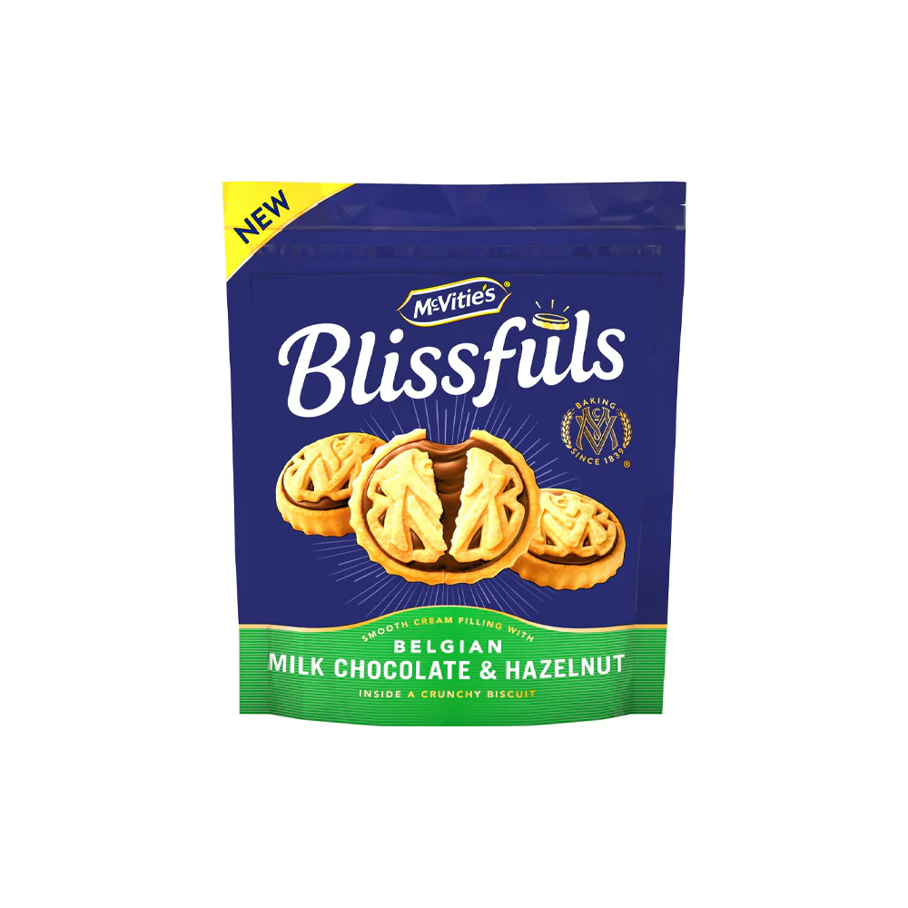 MCVITIES BLISS FULS BELGIAN MILK CHOCOLATE HAZELNUT 228 GM