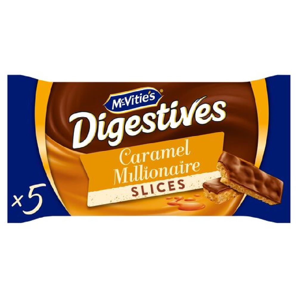 MCVITIES DIGESTIVES 5 CARAMEL MILLIONAIRE SLICE 109.9 GM