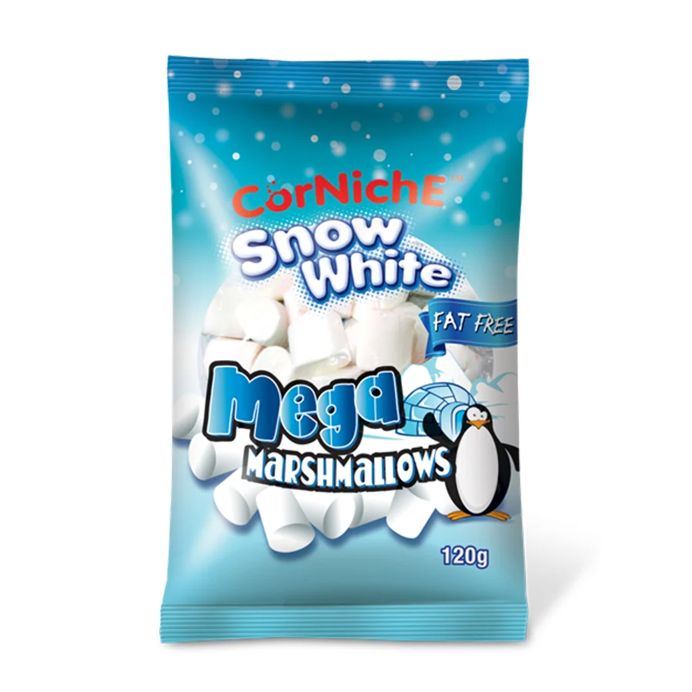 CORNICHE SNOW WHITE MEGA MARSHMALLOWS FAT FREE 120 GM