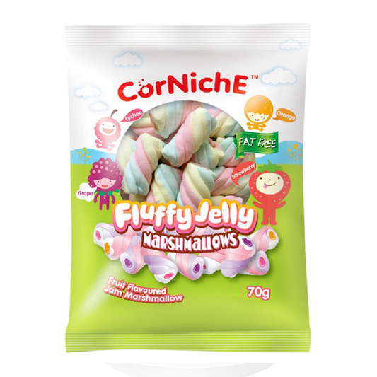 CORNICHE FLUFFY JELLY MARSHMALLOWS FAT FREE 70 GM