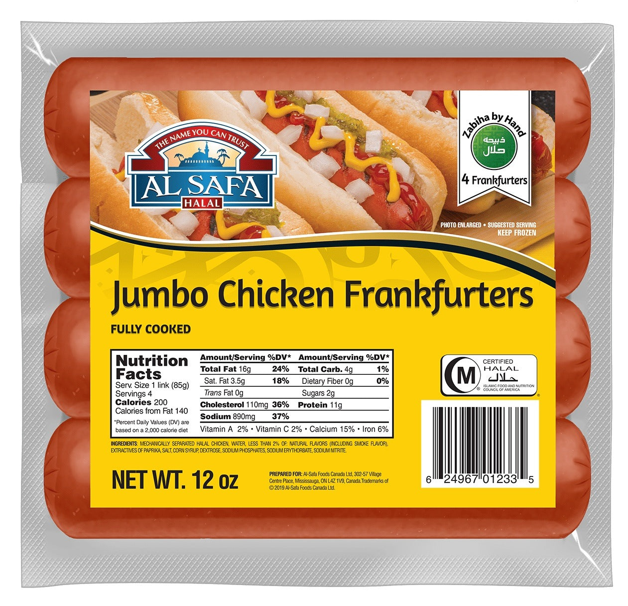 Al Safa Jumbo Chicken Frankfurters Box