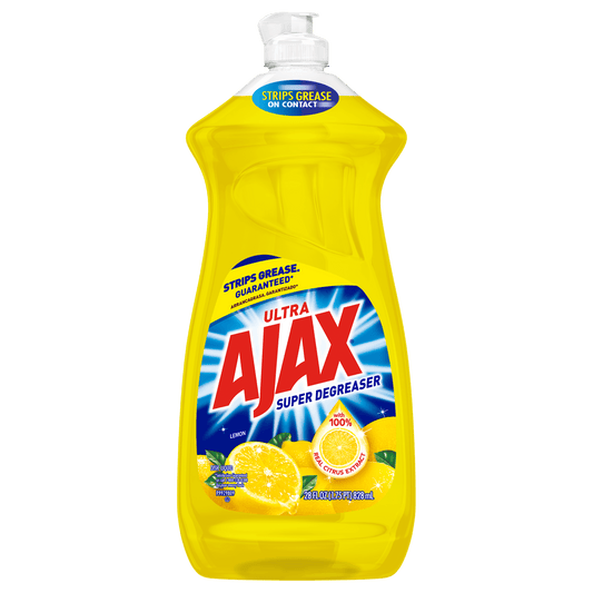 Ajax Ultra Super Degreaser Liquid Dish Soap, Lemon - 28 Fluid Ounce