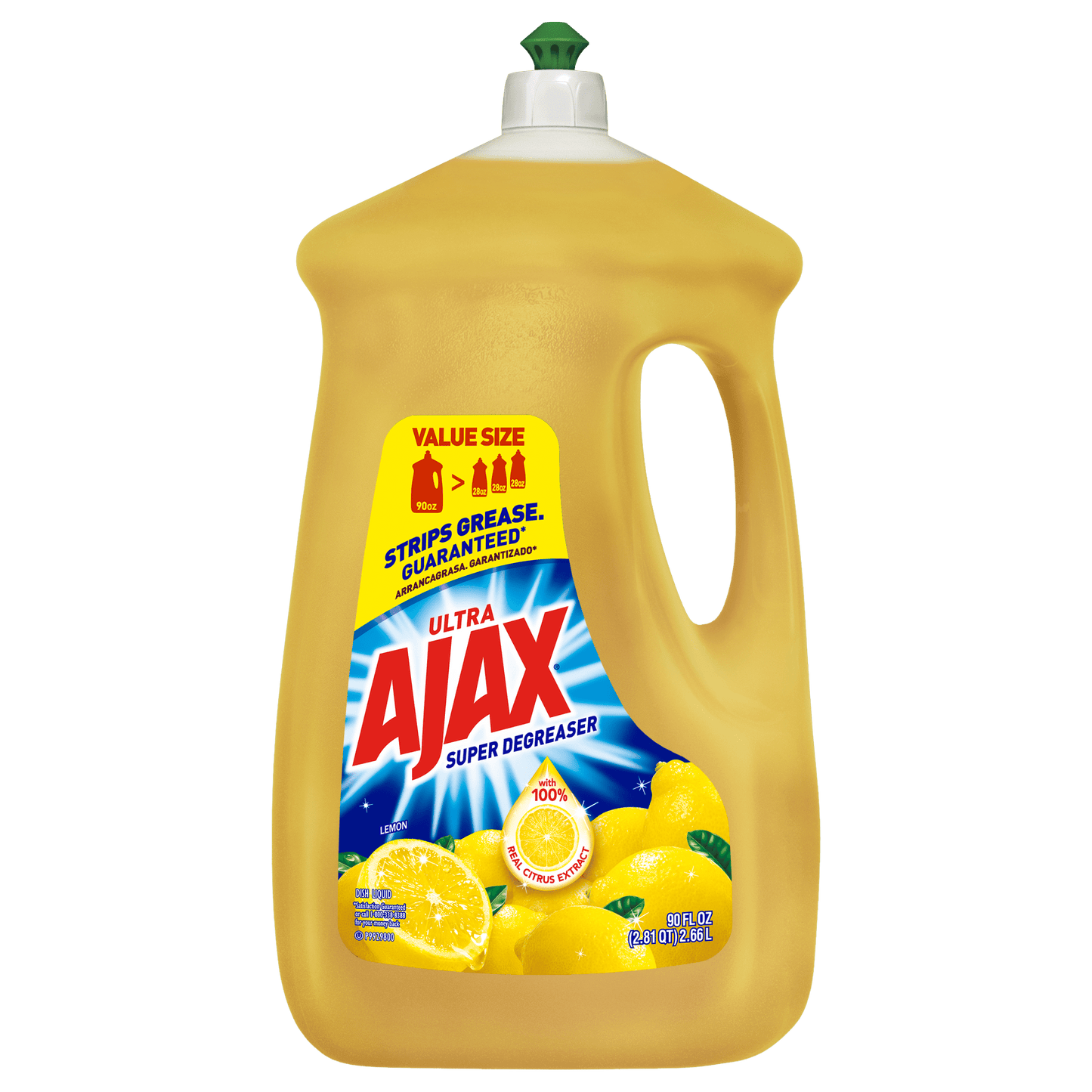 Ajax Ultra Super Degreaser Liquid Dish Soap, Lemon Scent - 90 Fluid Ounce