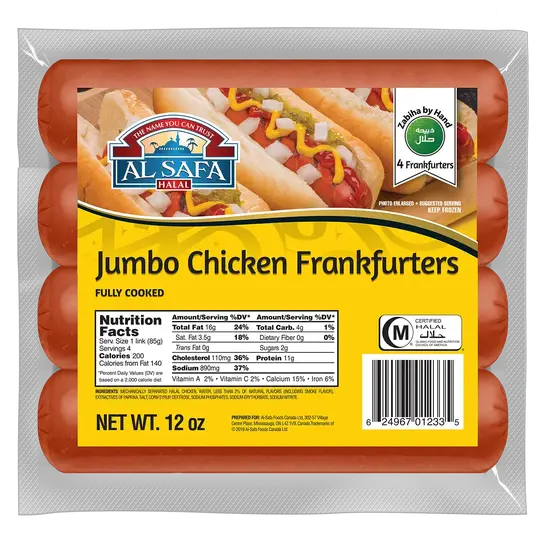 Al Safa Jumbo Chicken Franks 4pc