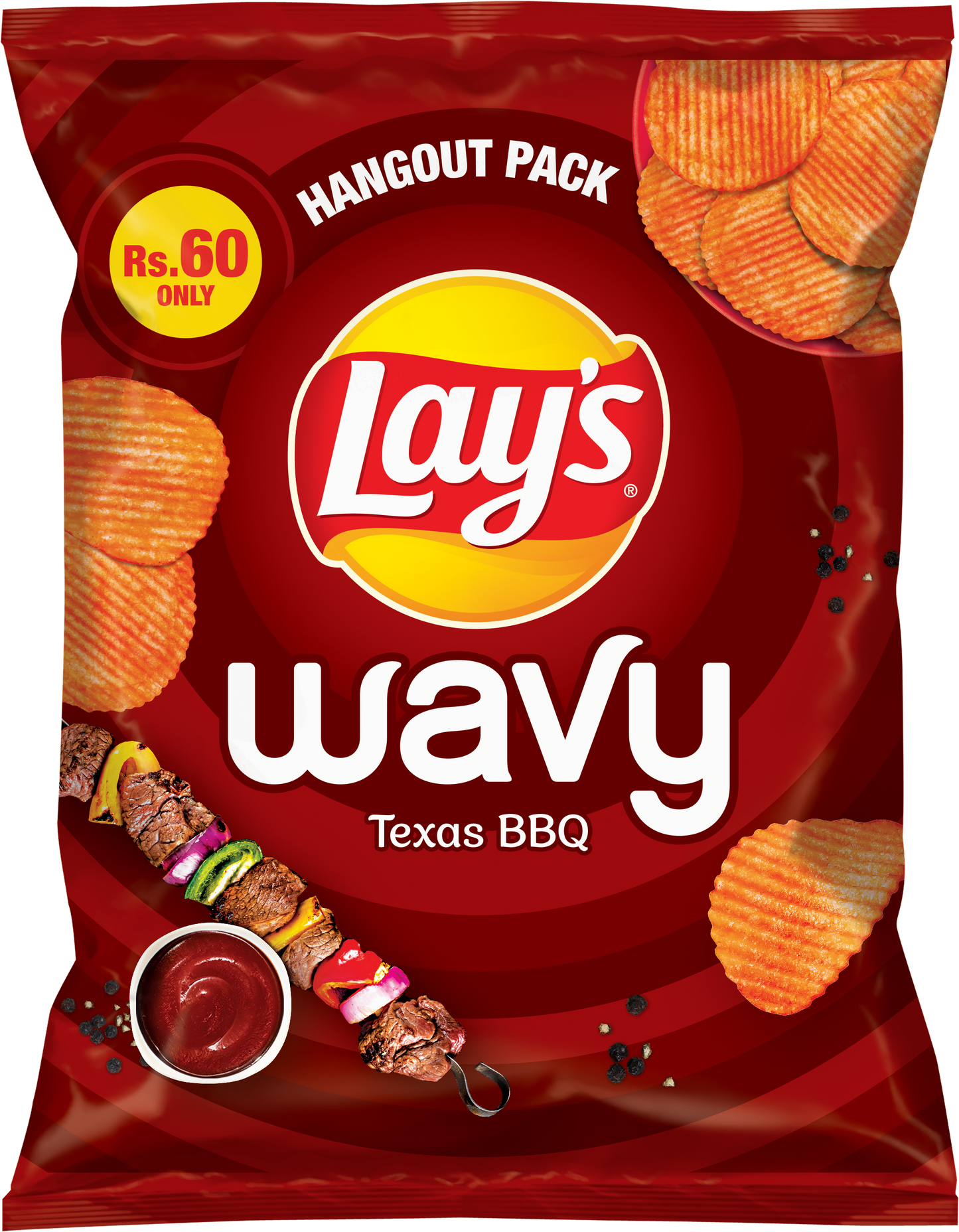 LAYS CHIPS WAVY BBQ 48 GM