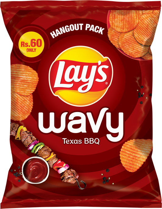 LAYS CHIPS WAVY BBQ 48 GM