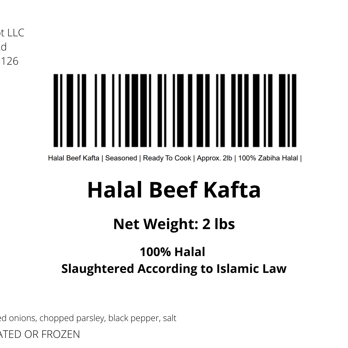 Halal Beef Kafta | Seasoned | Ready To Cook |