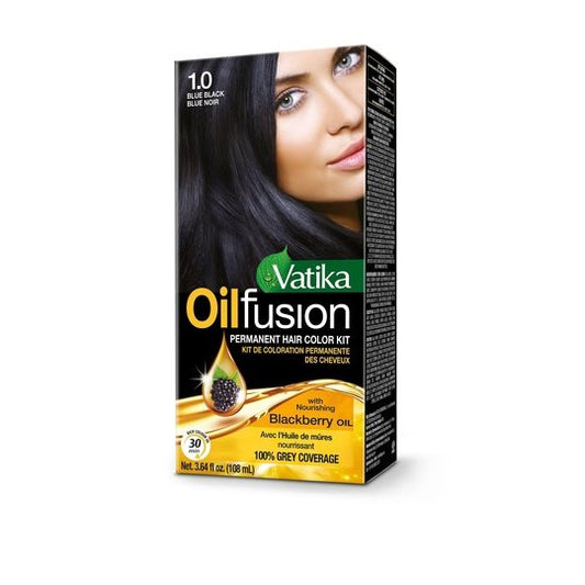 Vatika Oil Fusion Permanent Hair Color Kit (Blue Black)