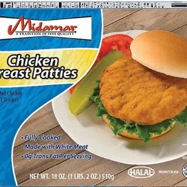 Midamar Halal Chicken Breast Patties