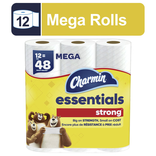 Charmin Essentials Strong Toilet Paper, 12 Mega Roll