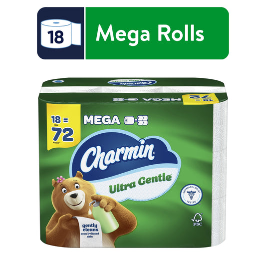 Charmin Ultra Gentle Toilet Paper, 18 Mega Rolls, 231 Sheets per Roll