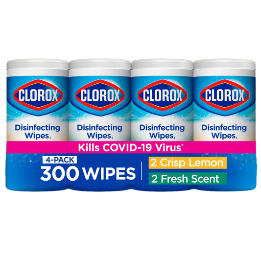 Clorox Bleach-Free Disinfecting and Cleaning Wipes, 75 Count Each, 4 Pack