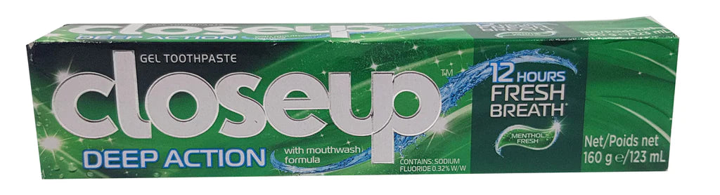 CLOSE UP TOOTH PASTE DEEP ACTION MENTHOL FRESH 160 GM