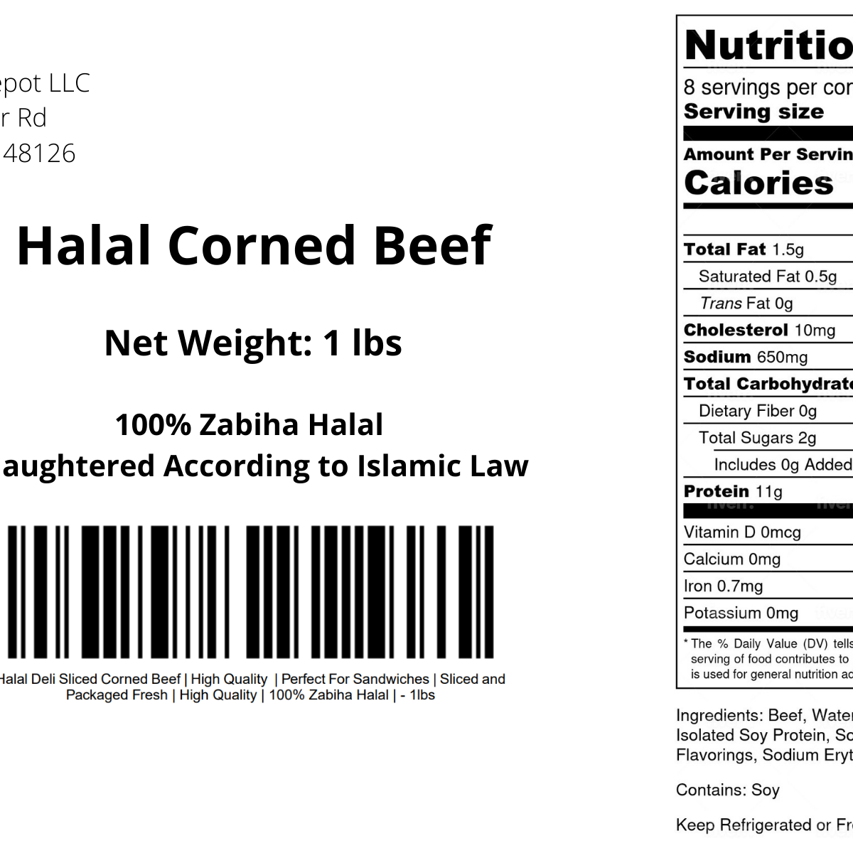 Halal Deli Sliced Corned Beef | High Quality  | Perfect For Sandwiches |