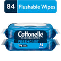 Cottonelle Fresh Care Flushable Wipes, 2 Flip-Top Packs, 42 Wipes per Pack (84 Total)