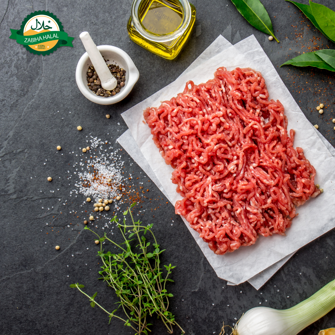Halal Ground Beef 80/20 | Minimal Fat | Minced and Packed Fresh |