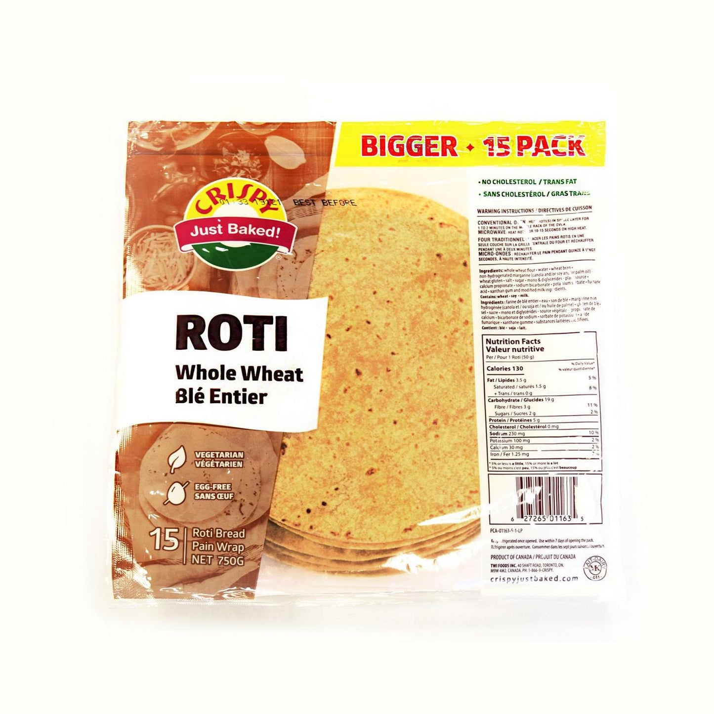 Crispy Roti Whole Wheat 15pcs PM