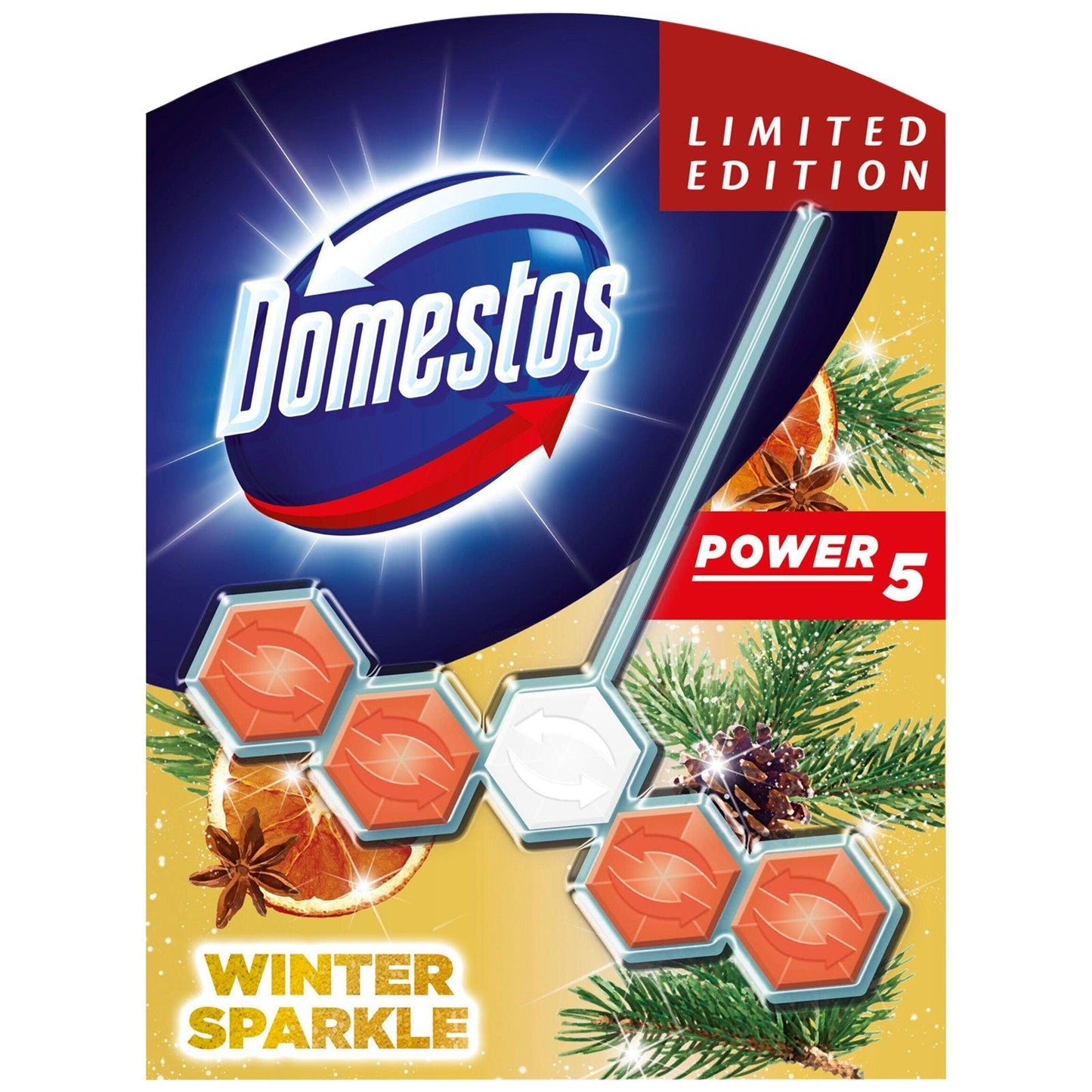 DOMESTOS TOILET AIR FRESHNER POWER 5 WINTER SPARKLE 55 GM