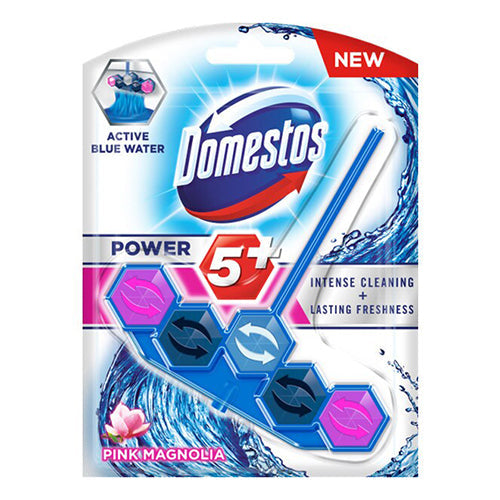 DOMESTOS TOILET AIR FRESHNER 5 BLUE WATER PINK MAGNOLIA 53 G