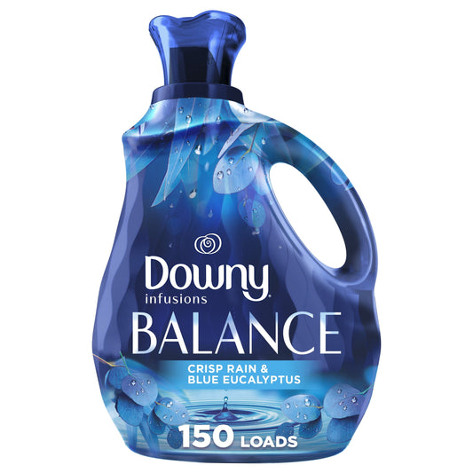 Downy Infusions Laundry Fabric Softener Liquid, BALANCE, Crisp Rain and Blue Eucalyptus, 101 fl oz