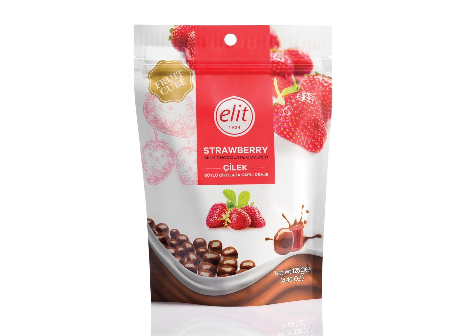 ELIT CHOCOLATE STRAWBERRY CUBE 125 GM