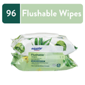 Equate Witch Hazel and Aloe Scent Flushable Wipes, 2 Flip-Top Packs (96 Total Wipes)