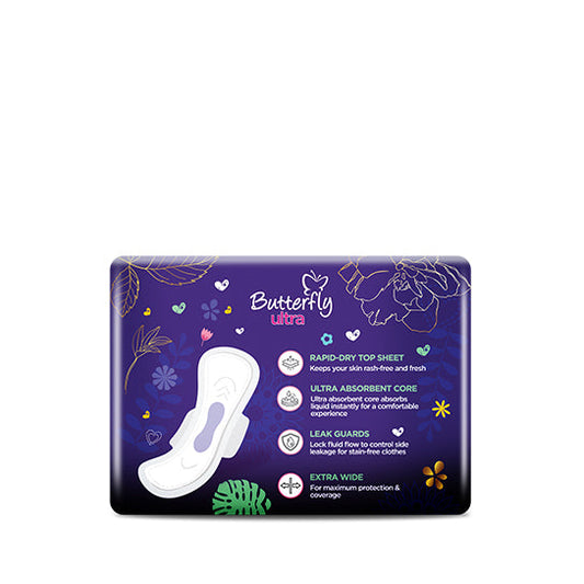 BUTTERFLY SANITARY NAPKINS ULTRA EXTRA LARGE 7 PCS