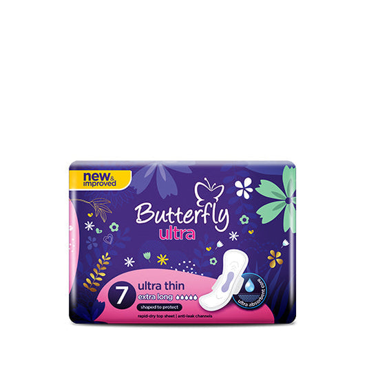 BUTTERFLY SANITARY NAPKINS ULTRA EXTRA LARGE 7 PCS