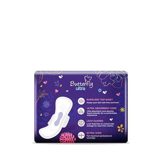 BUTTERFLY SANITARY NAPKINS ULTRA LARGE 8 PCS