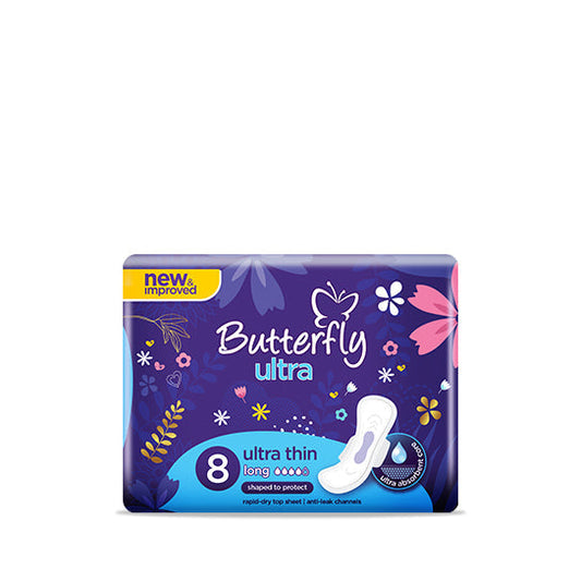 BUTTERFLY SANITARY NAPKINS ULTRA LARGE 8 PCS