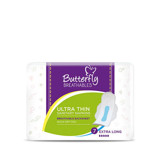 BUTTERFLY ULTRA THIN SANITARY NAPKINS EXTRA LARGE 7 PCS