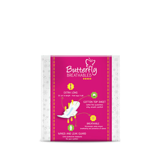 BUTTERFLY ULTRA THIN SANITARY NAPKINS COTTON EXTRA LARGE 10