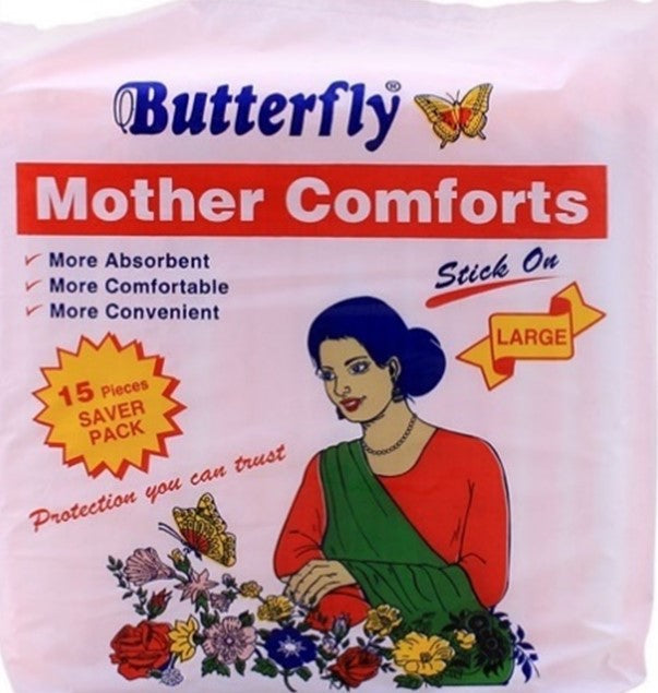 MOTHER COMFORTS BUTTERFLY STICK ON LARGE 15PADS